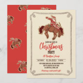 Cartoon red santa claus ryding op paard kaart (Voorkant / Achterkant)