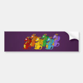 Cartoon regenboogdraken bumpersticker (Voorkant)