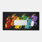 Cartoon regenboogkleurige draken bureaumat (Keyboard & Muis)