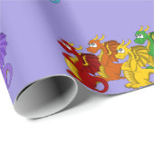 Cartoon regenboogkleurige draken cadeaupapier (Rol Hoek)