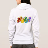 Cartoon regenboogkleurige draken hoodie (Achterkant)