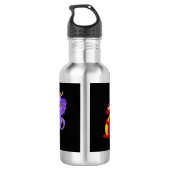 Cartoon regenboogkleurige draken waterfles  (Achterkant)