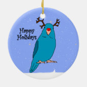 Cartoon Reindeer Blue Parrotlet Ornament (Achterkant)
