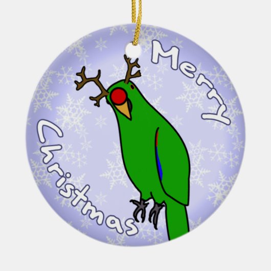 Cartoon Reindeer Eclectus kerstversiering Keramisch Ornament (Voorkant)
