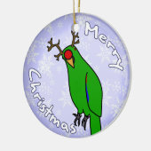 Cartoon Reindeer Eclectus kerstversiering Keramisch Ornament (Links)