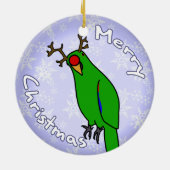 Cartoon Reindeer Eclectus kerstversiering Keramisch Ornament (Achterkant)