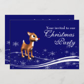 Cartoon Reindeer en kerstman Kaart (Voorkant / Achterkant)