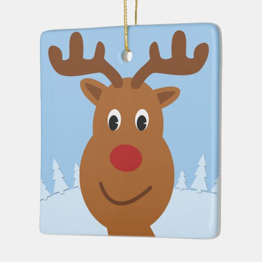 Cartoon Reindeer Keramisch Ornament (Links)