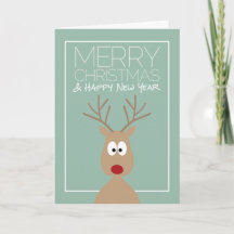 Cartoon Reindeer met prettige kerstgroet