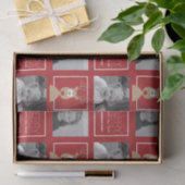 Cartoon Reindeer met vrolijk kerstfeest en foto's Tissuepapier (Geschenk)