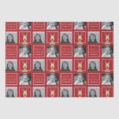 Cartoon Reindeer met vrolijk kerstfeest en foto's Tissuepapier (Voorkant)