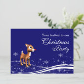 Cartoon Reindekerst Kaart (Staand voorkant)