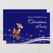 Cartoon Reindekerst Kaart (Voorkant / Achterkant)