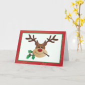 Cartoon rendier met mistletoe kaart (Gele Bloem)