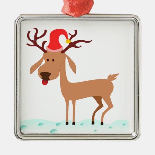 Cartoon rendier metalen ornament (Voorkant)
