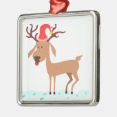 Cartoon rendier metalen ornament (Links)