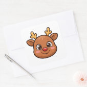 Cartoon Rendier Rode Neus Sticker (Envelop)