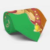 Cartoon rendieren op groen stropdas (Opgerold)