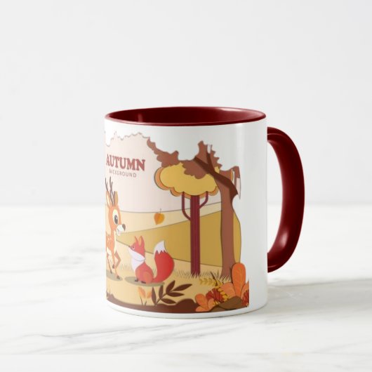 Cartoon rendierkoffie mok (Voorkant rechts)