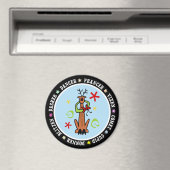 Cartoon rendiersterren en -wervelingen magneet (Insitu (Vaatwasser))