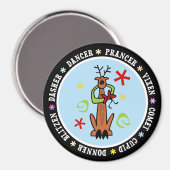 Cartoon rendiersterren en -wervelingen magneet (Voorkant / Achterkant)