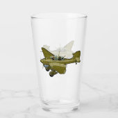 Cartoon retro bomber glas (Achterkant)