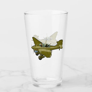Cartoon retro bomber glas