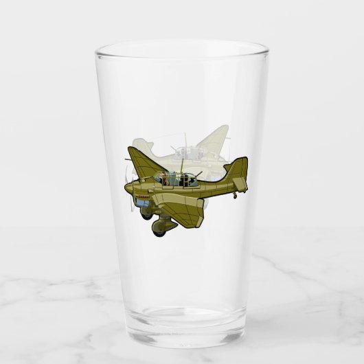 Cartoon retro bomber glas (Voorkant)