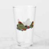 Cartoon retro bomber glas (Achterkant)