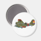 Cartoon retro bomber magneet (Voorkant / Achterkant)