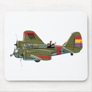 Cartoon retro bomber muismat