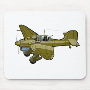 Cartoon retro bomber muismat