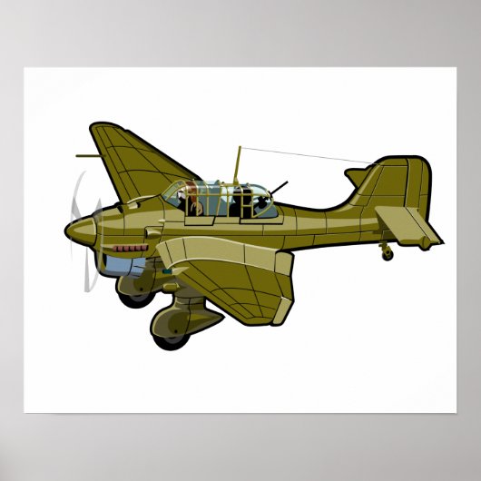 Cartoon retro bomber poster (Voorkant)