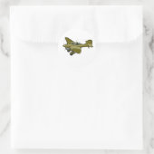 Cartoon retro bomber ronde sticker (Tas)