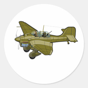 Cartoon retro bomber ronde sticker