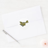 Cartoon retro bomber ronde sticker (Envelop)