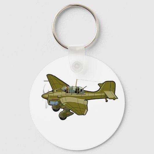Cartoon retro bomber sleutelhanger (Voorkant)