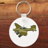 Cartoon retro bomber sleutelhanger (Voorkant)