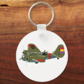 Cartoon retro bomber sleutelhanger (Voorkant)