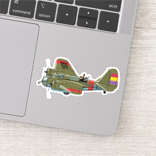 Cartoon retro bomber sticker