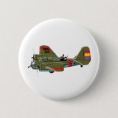 Cartoon retro bommenwerper ronde button 5,7 cm (Voorkant)