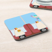 Cartoon Retro Fifties Diner Bier Onderzetter (Linkerzijde)