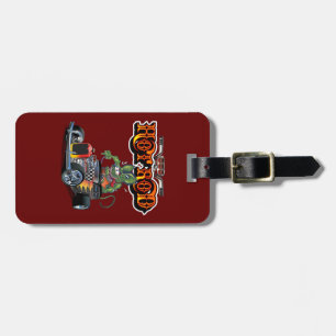 Cartoon retro hete stang bagagelabel