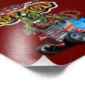 Cartoon retro hete stang foto afdruk (Hoek)