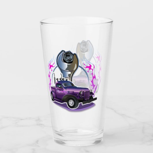 Cartoon retro hete stang glas (Voorkant)