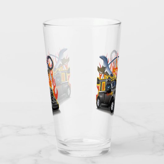 Cartoon retro hete stang glas (Links)