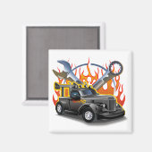 Cartoon retro hete stang magneet (Voorkant / Achterkant)