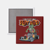 Cartoon retro hete stang magneet (Voorkant / Achterkant)
