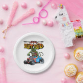 Cartoon retro hete stang papieren bordje (Feest)