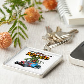 Cartoon retro hete stang sleutelhanger (Zijkant)
